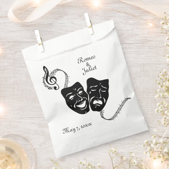  Music and Theatre Greek Masks Calligraphy  Favour Bag (Clipped)