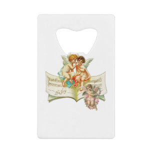 music angel cherubs credit card bottle opener