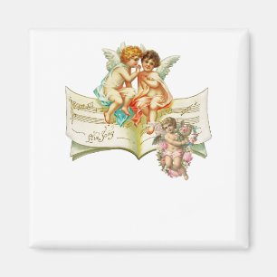music angel cherubs magnet