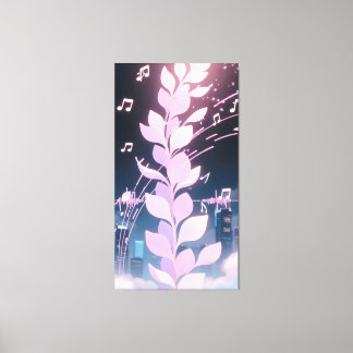Music animation petals swaying rhythm canvas print