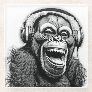 Music Ape  Glass Coaster