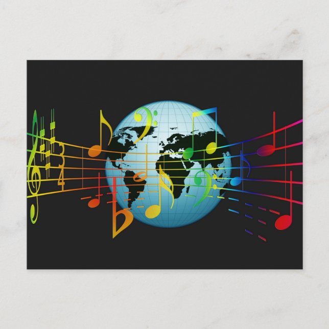 Music Around the World Holiday Postcard (Front)