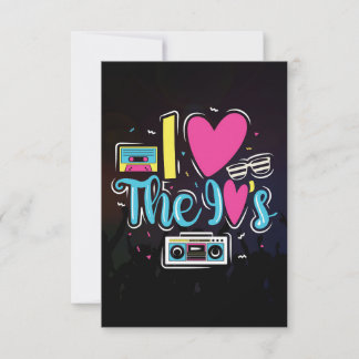 Music Art 90s Retro Cassette Party Thank You Card