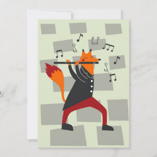 Music Art A Fox And Flute Save The Date