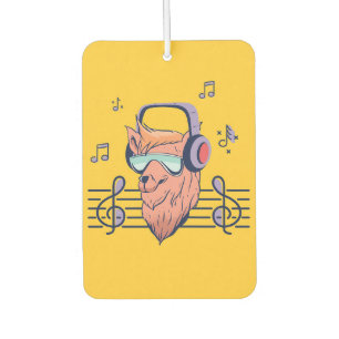 Music Art Alpaca Listening To Music Air Freshener