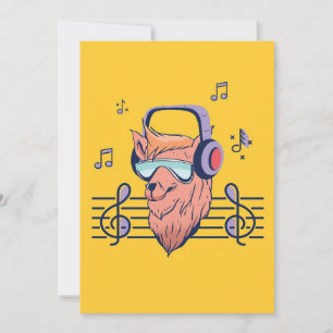 Music Art Alpaca Listening To Music Save The Date