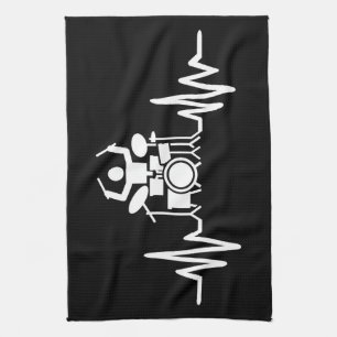 Music Art Drummer Heartbeat Kitchen Towel