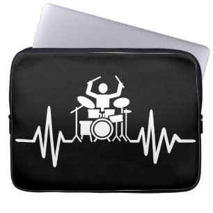 Music Art Drummer Heartbeat Laptop Sleeve