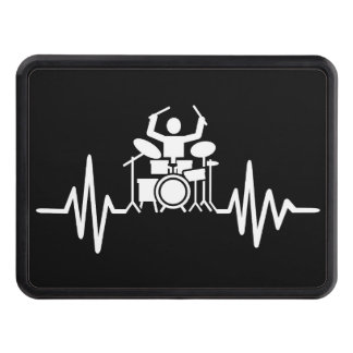 Music Art Drummer Heartbeat Trailer Hitch Cover