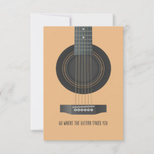 Music Art Go Where The Guitar Takes You Thank You Card