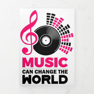 Music Art Music Can Change The World Tri-Fold Card