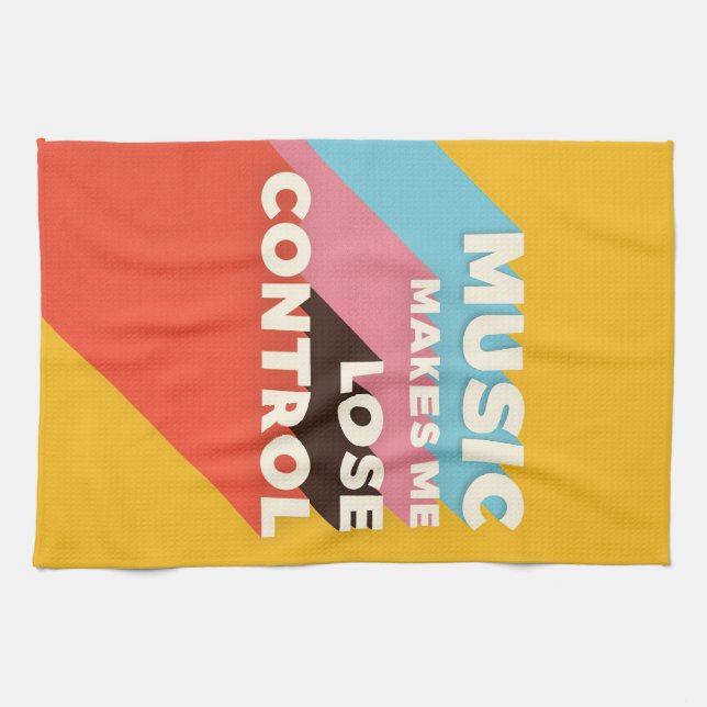 Music Art Music Makes Me Lose Control Kitchen Towel (Horizontal)