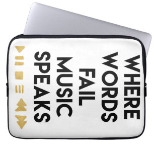 Music Art Music Speaks Laptop Sleeve