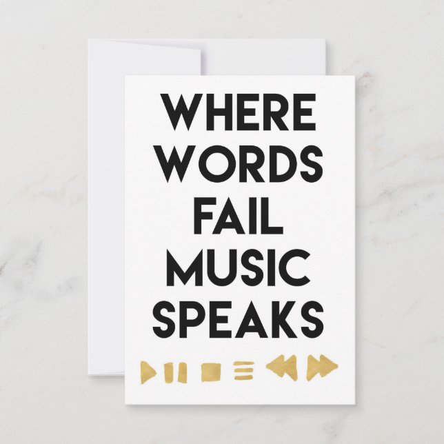 Music Art Music Speaks Thank You Card (Front)