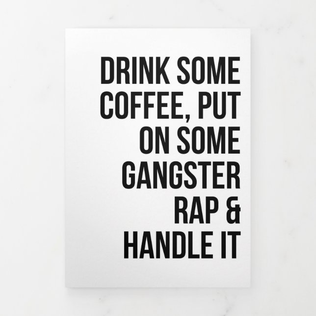 Music Art Rap And Handle It Tri-Fold Card (Cover)