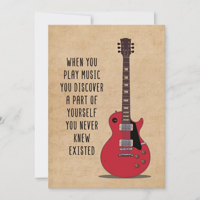 Music Art When You Play Music Invitation (Front)