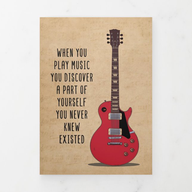 Music Art When You Play Music Tri-Fold Card (Cover)