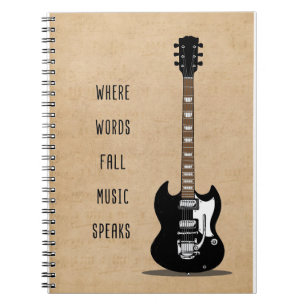 Music Art Where Words Fall Music Speaks Notebook