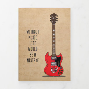 Music Art Without Music Life Would Be A Mistake Tri-Fold Card