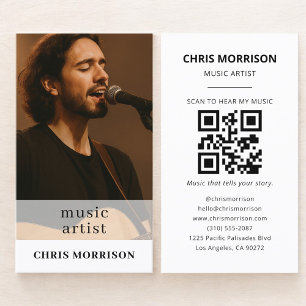 Music Artist QR Code Photo Business Card