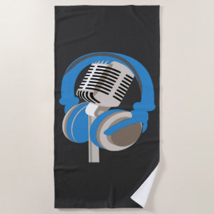  Music at The Beach Beach Towel