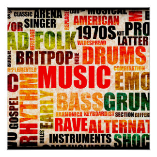 Music Background With Different Genres and Types Poster