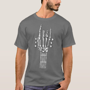 Music Band Skeleton Hand Guitar Handles Guitarist T-Shirt