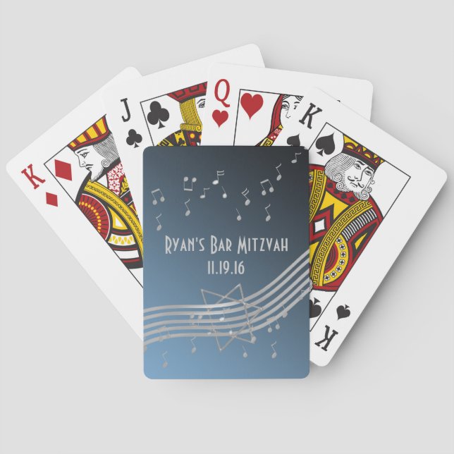Music Bar Mitzvah Playing Cards (Back)