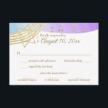 Music Bat Mitzvah Gold Response<br><div class="desc">Music in the Air Bar Mitzvah response card in Purple,  Blue and gold.  Customize with your own text as needed.</div>