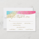 Music Bat Mitzvah Gold Response<br><div class="desc">Music in the Air Bar Mitzvah response card in Pink,  Blue and gold.  Customize with your own text as needed.</div>