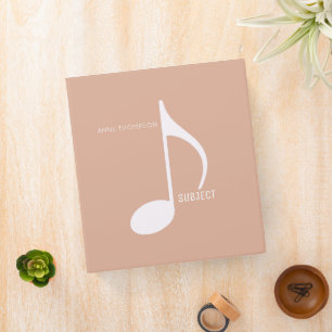 music-binder . Musical Note Dusty Rose Binder