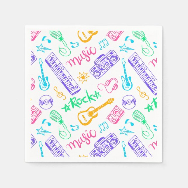 Music Birthday Party Napkin (Front)
