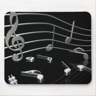music, black . Mousepad - Mauspad