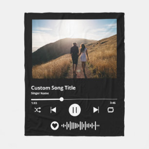 Music Blanket Couple Personalized Scannable Code