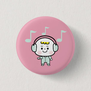 music boy 1 inch round button