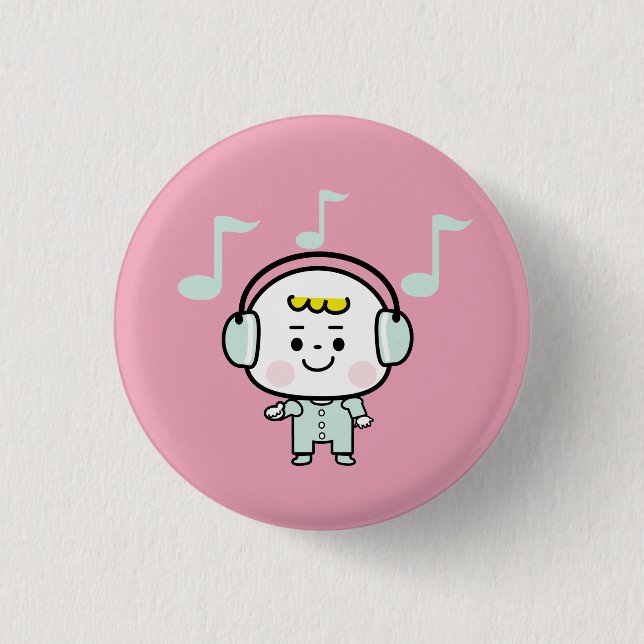 music boy 1 inch round button (Front)