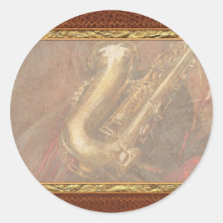 Music - Brass - Saxophone Classic Round Sticker