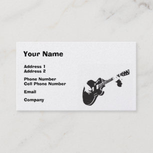 Music Business Card - Black Guitar