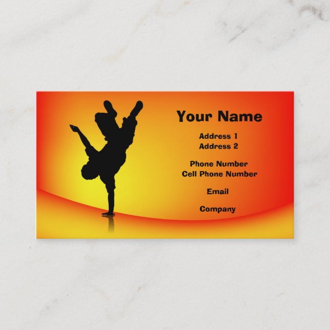 Music Business Card - Breakdance 2 (Front)