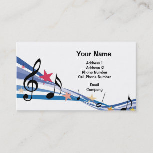 Music Business Card - Coloured Notes