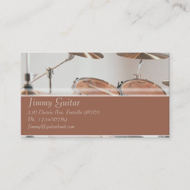Music Business Card - Drum Kit (Front)