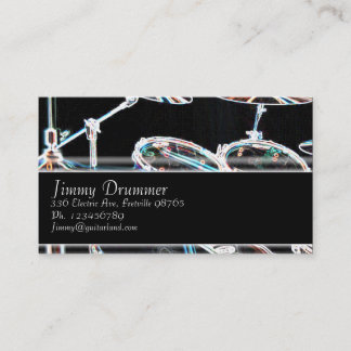 Music Business Card - Glowing Drum Kit