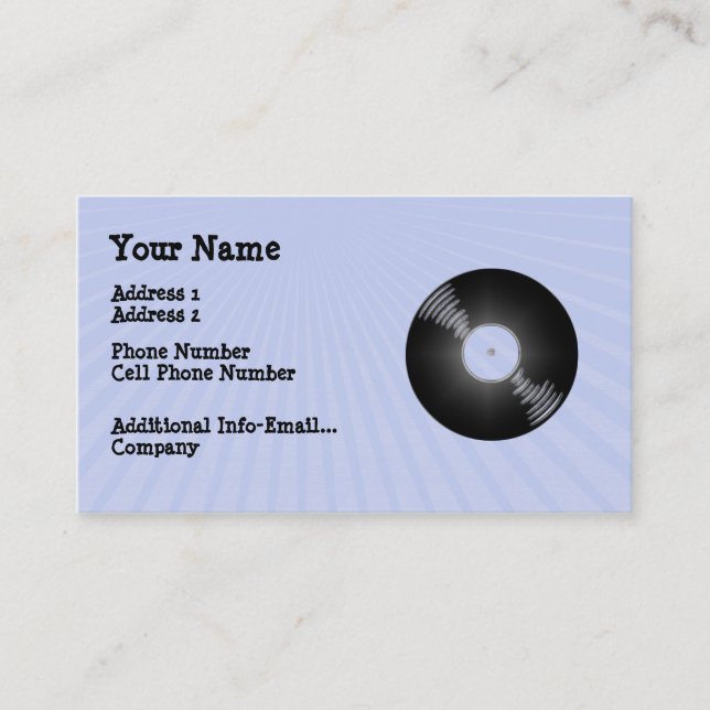 Music Business Card - Record - LP - Retro (Front)