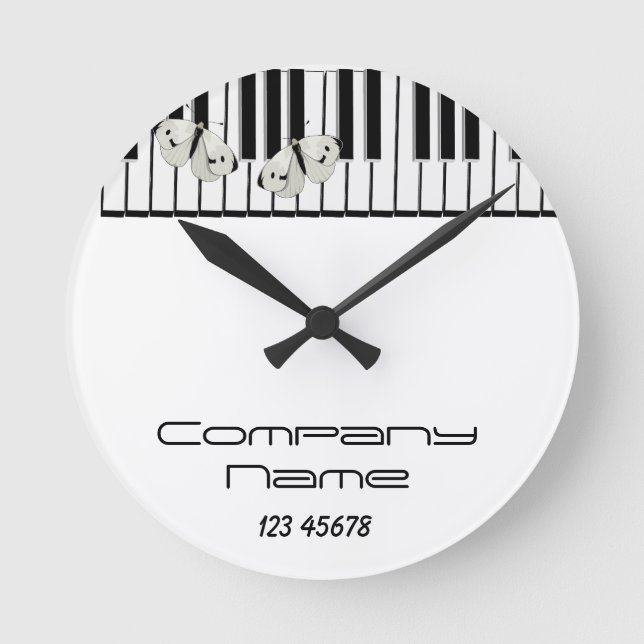 Music Business Theme Round Clock (Front)