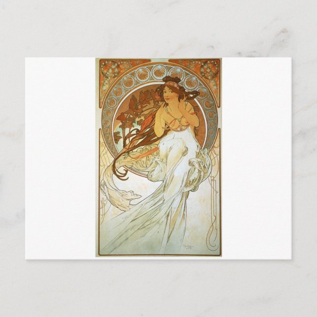 Music by Alphonse Mucha Postcard (Front)