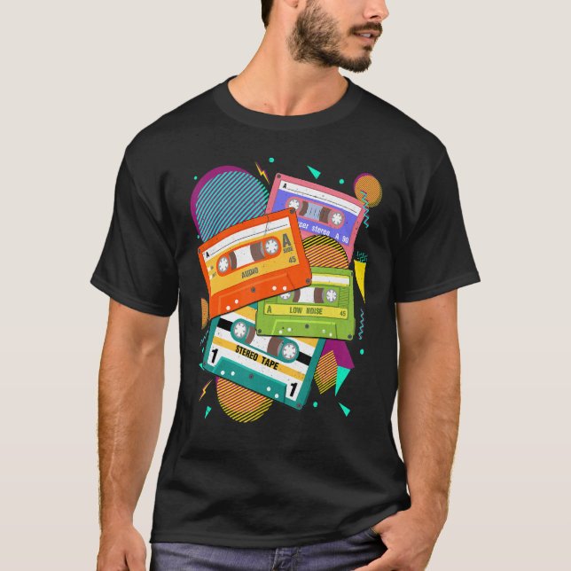 Music Cassette 80s Eighties Theme Party Retro 80s T-Shirt (Front)