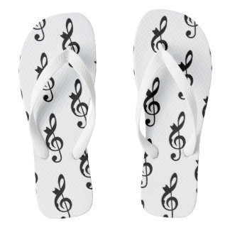 Music Cat Clef  Flip Flops