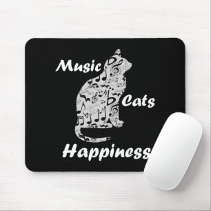 Music Cats Happiness - Musician Lover Quote Mouse Pad