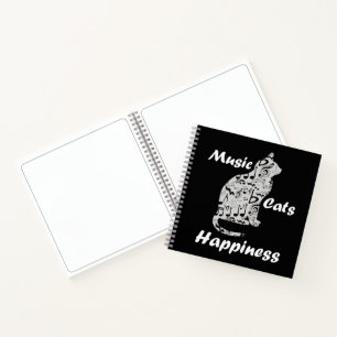 Music Cats Happiness - Musician Lover Quote Notebook