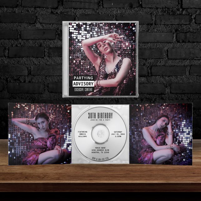 Music CD Album Cover Booklet Birthday Party Tri-Fold Invitation (Music CD Album Cover Booklet Birthday Party Tri-Fold Invitation
)